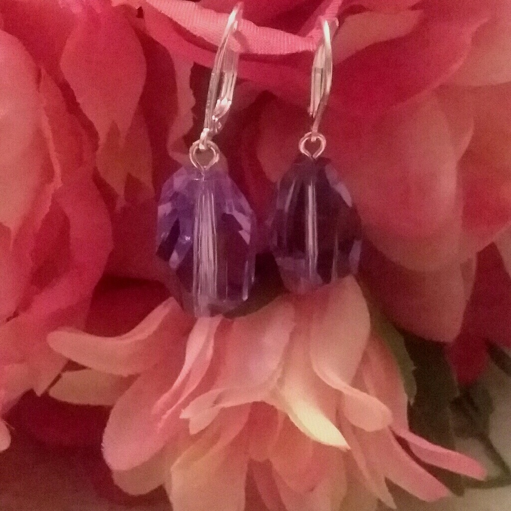 Earrings Purple Leverback